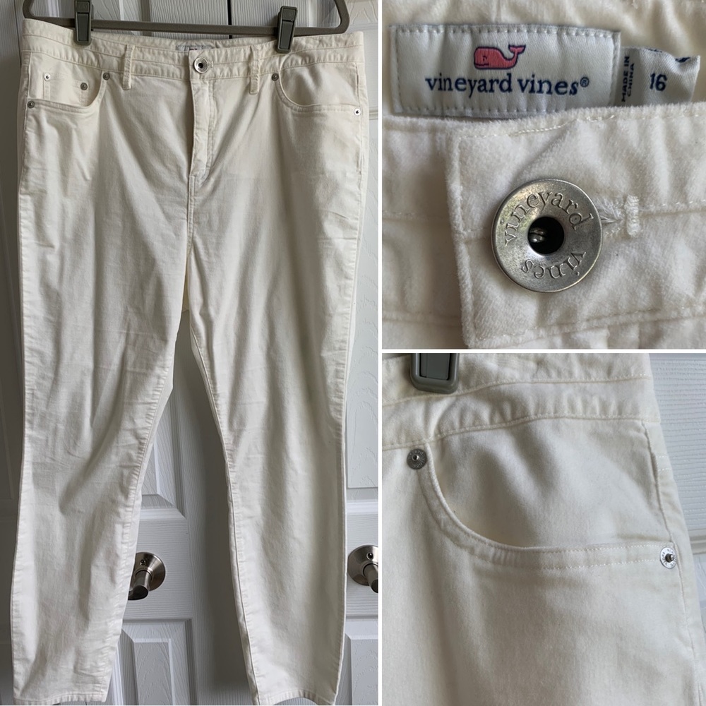 NWOT Vineyard Vines Jamie Velveteen pants Cream 16